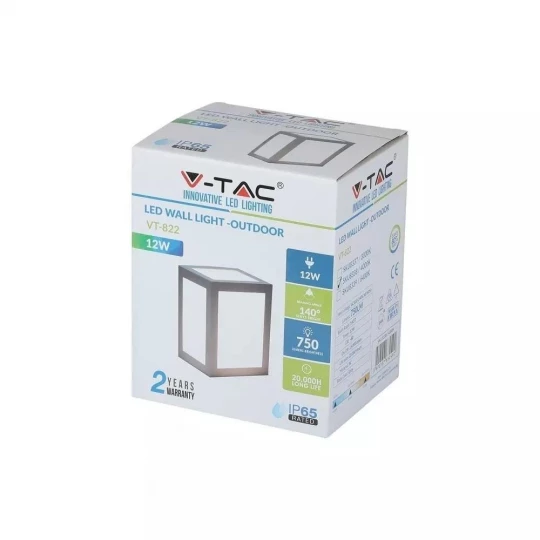 Kinkiet LED VT-822 12W 4000K 750lm Szary 8338