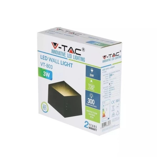 Oprawa ewelacyjna VT-803 3W-WALL LAMP WITH BRIDGELUX CHIP COLORCODE:4000K BLACK BODY 8347