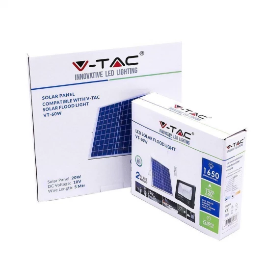 Projektor LED Solarny VT-60W 20W 6000K 1650lm IP65 94010