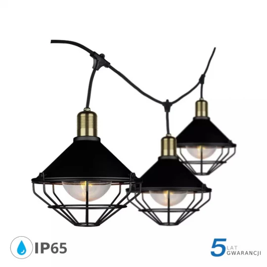 Girlanda Ogrodowa Czarna 6x E27 3m IP65