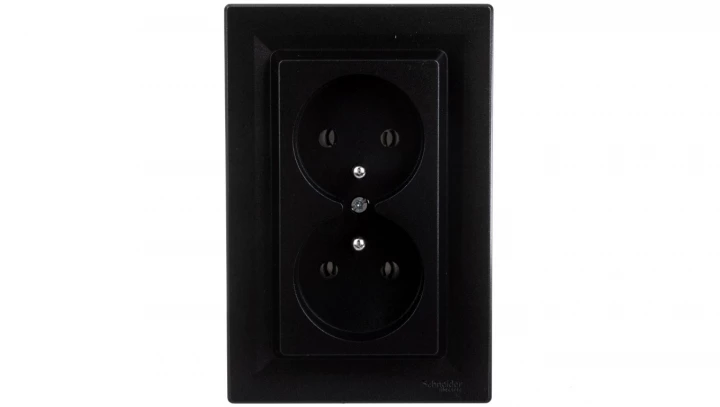 ASFORA Gniazdo 2x2P+PE antracyt EPH9800271