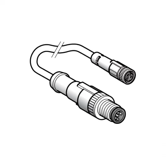 Kabel łączący XZ, męski M12, 3-pin. prosty, żeński M-8, 3-pin. prosty, PUR 1m XZCR1509040H1