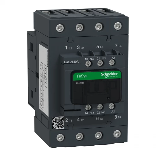 Stycznik 4 bieguny I=80A AC-1, styki 4 NO, napięcie cewki 24V AC LC1DT80AB7
