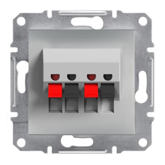 ASFORA Gniazdo głośnikowe podwójne bez ramki aluminium EPH5700161