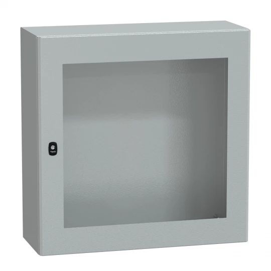 Spacial S3D przezr.drzwi bez płyty mont.wys.800xW800xD300,IP66 IK08 RAL7035, NSYS3D8830T