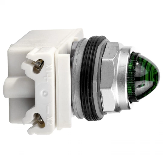 Wskaźnik świetlny okragły. O 30, ziel., LED BA 9s, 24/28 V AC/DC- IP66 9001KP35LGG9