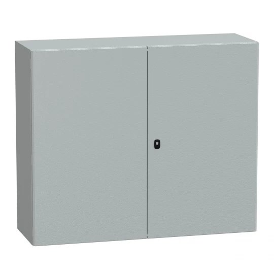 Spacial S3D 2 drzwi gładkie z pł.mont.wys.1000xW1200xD400 IP55 IK10 RAL7035, NSYS3D101240DP