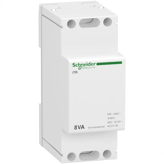 Modułowy transformator dzwonkowy iTR - 230 V 50..60 Hz - wyjście 8..12 V - 8 VA A9A15216