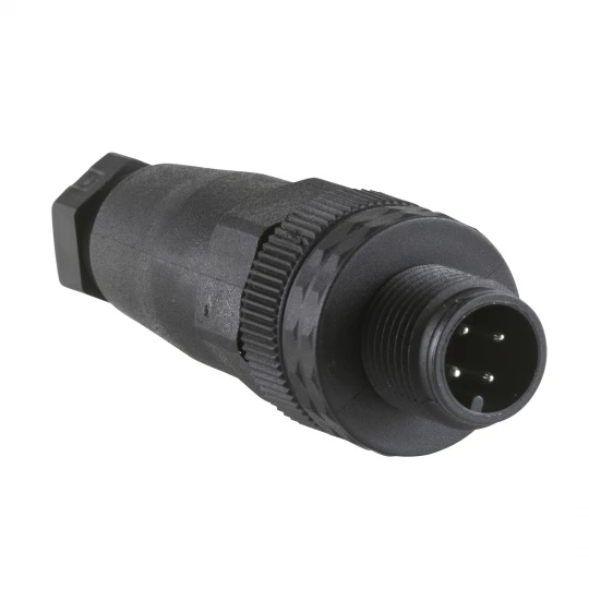 Konektor proste męski, M12, 4-pinowe,, dławik kablowy Pg 7 XZCC12MDP40B