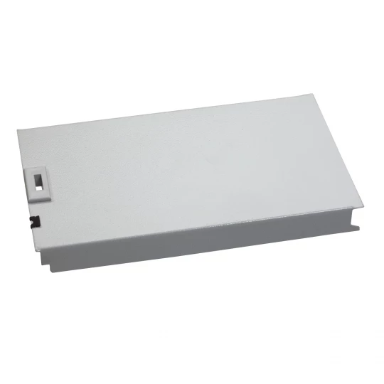 Pełen panel przedni metalowy, 12modułów, RAL 7035, wys.150x W600mm, NSYCTL600DLM