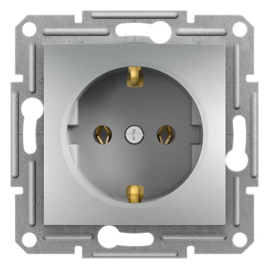ASFORA Gniazdo pojedyncze SCHUKO bez ramki aluminium EPH2900161