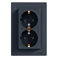 ASFORA Gniazdo podwójne SCHUKO antracyt EPH9900171