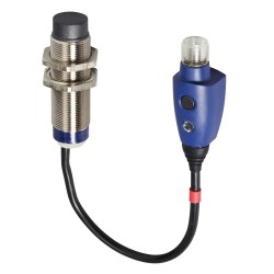 Czujnik indukcyjny XS6 M18, L60mm, mosiądz, Sn9mm, 12..24VDC, M12 0,15m XS618B2PAL01M12