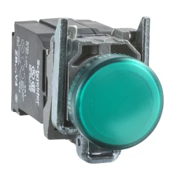 Wskaźnik świetlny zielony O22 zwykła soczewka z żarówką BA9s 110...120V XB4BV33