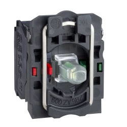 Zestaw św. czerw. z korpusem/kołnierzem mocującym zinteg. LED 24V 1NO+1NC ZB5AW0B45