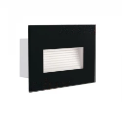 Oprawa do wbudowania LED prostokątna czarna GLASI LED 3W P WW-B 130lm 3000K barwa ciepła IP44 33691
