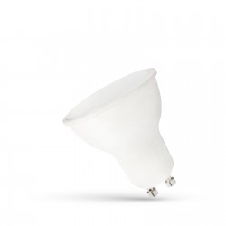 LED GU10 230V 7,5W SMD WW z MLECZNĄ SZYBKĄ białaplastikowa SPECTRUM