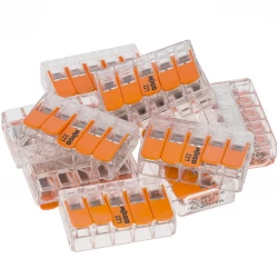 Szybkozłączka 5x0,5-6mm2 transparentna / pomarańczowa 221-615 /15szt./