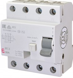 Wyłącznik różnicowoprądowy 4P 80A 0,03A typ AC EFI-4 02062145