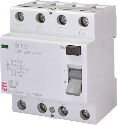 Wyłącznik różnicowoprądowy 4P 100A 0,3A typ AC EFI-4 002062155