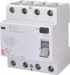 Wyłącznik różnicowoprądowy 4P 100A 0,3A typ AC EFI-4 002062155