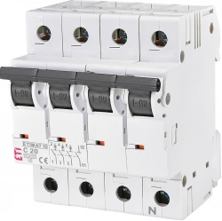 Wyłącznik nadprądowy 3P+N C 20A 10kA AC ETIMAT10 002136717