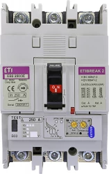 Wyłącznik mocy 3P, 70kA, wyzw. elektroniczny EB2 250/3E 250A 3p 004671304