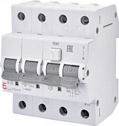 Wyłącznik różnicowo-nadprądowy 4P 20A C 0,03A typ AC KZS-4M 002174025
