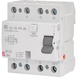 Wyłącznik różnicowoprądowy 4P 25A 0,03A typ AC EFI6-P4 AC 25/0.03 002061651