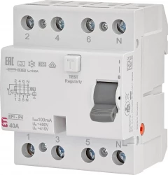 Wyłącznik różnicowoprądowy 4P 40A 0,1A EFI-P4 A 40/0.1 002061522