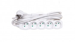 Przedłużacz z uziemieniem 5-gniazd /5m/ 3x1 mm2 biały P0515