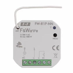 Radiowy pojedyńczy przekaźnik wielofunkcyjny, do instalacji bez przewodu neutralnego FW-R1P-NN