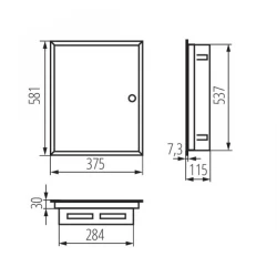Rozdzielnica metalowa podtynkowa 36 modułów KP-DB-I-MF-312