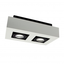 MIRORA GU10 X2 NATYNKOWA GU10 250V IP20 255X145X85 mm BIAŁY CZARNY prostokątna ruchoma