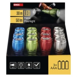 Latarka 9× LED 3× AAA, 12 szt., display box