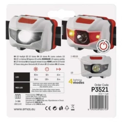 Latarka czołowa LED 1W 60lm 3xAAA P3521