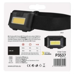 Latarka czołowa LED COB 1W, 110 lm, 15m 3× AAA