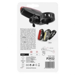 Lampa rowerowa LED COB, komplet przód + tył, 22 lm 2× CR2033