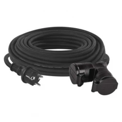 Przedłużacz 2 gniazda 25m 3× 15mm guma P0604