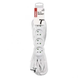 Przedłużacz z uziemieniem 5-gniazd /7m/ 3x1 mm2 biały P0517