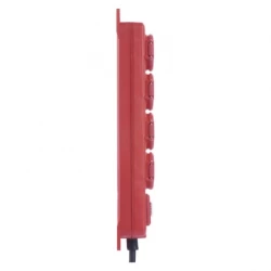 Przedłużacz z wyłącz. 4 gn 10m 15mm IP44 guma czerwony P14101