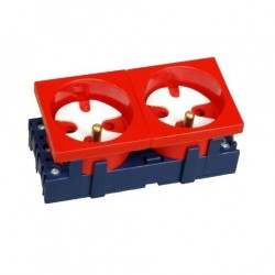 E/GNBZ-4 Gniazdo DATA 230V z uziemieniem 2-krotne 45x45mm, czerwone