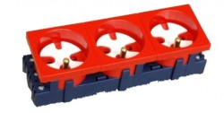 E/GNBZ-6 GNIAZDO DATA 230V Z UZIEMIENIEM 4-KROTNE 45x45mm, czerwone