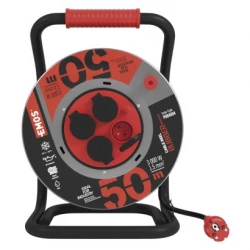 Przedłużacz bębnowy ogrodowy 50 m / 4 gn / czarny / guma-neopren / 230V / 1,5 mm2