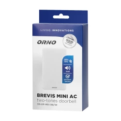 Dzwonek elektromechaniczny dwutonowy BREVIS MINI AC, 230V, biały OR-DP-MR-148/W