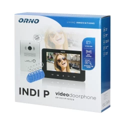 Zestaw wideodomofonowy bezsłuchawkowy, kolor, LCD 7, z czytnikiem breloków zbliżeniowych, interkom, podtynk,OR-VID-VP-1070/B