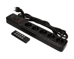 Przedłużacz zdalnie sterowany 5-gniazd z/u 3m /H05VV-F 3G1,5/ czarny OR-AE-13132