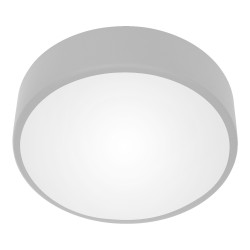 OVO plafon 2xE27, 2x24W, szara stal, klosz szklany matowy, IP20, Ø 300