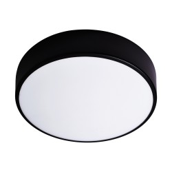 OVO plafon 3xE27, 3x24W, czarna stal, klosz szklany matowy, IP20, Ø 400