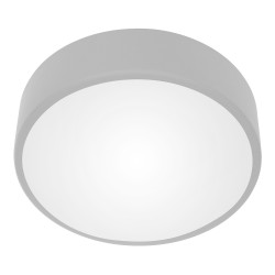 OVO plafon 3xE27, 3x24W, szara stal, klosz szklany matowy, IP20, Ø 400